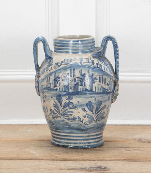 19th Century Spanish Hand Painted Urn