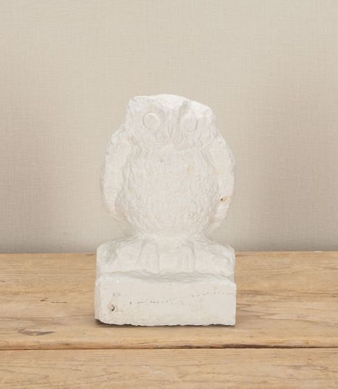 20th Century French Carved Stone Owl