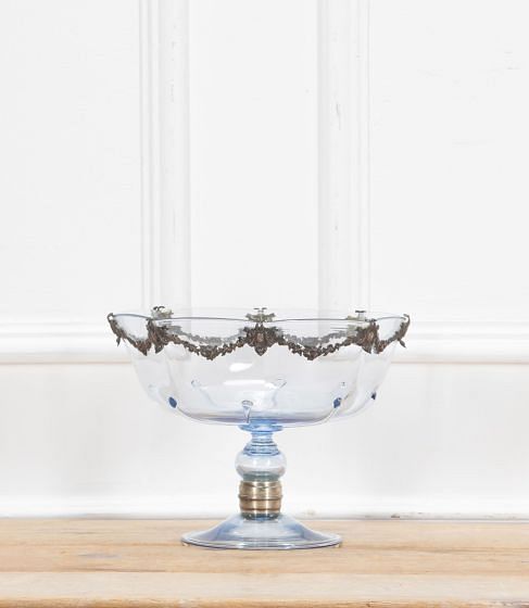 20th Century Murano Glass and Silver Bowl