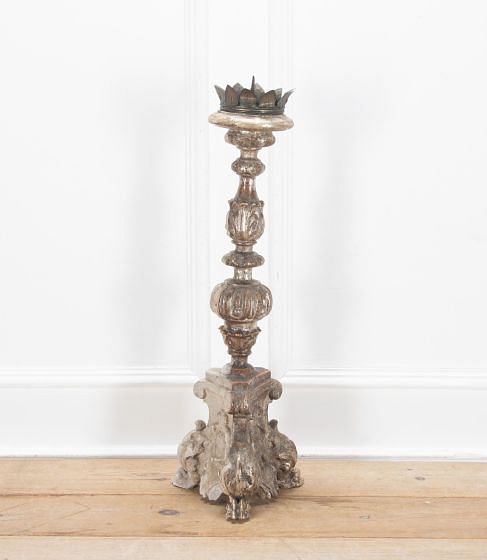 Italian 18th Century Silvered Torchere