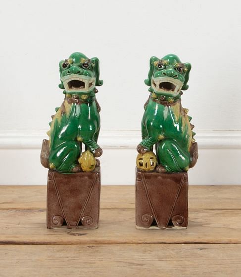 Pair of 19th Century Chinese Export Porcelain Dragons