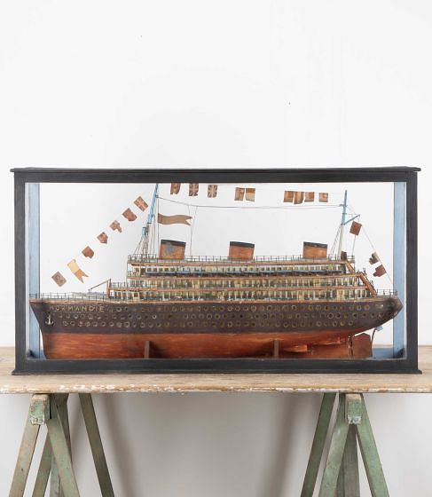 Early 20th Century French Boat Model of the SS Normandie