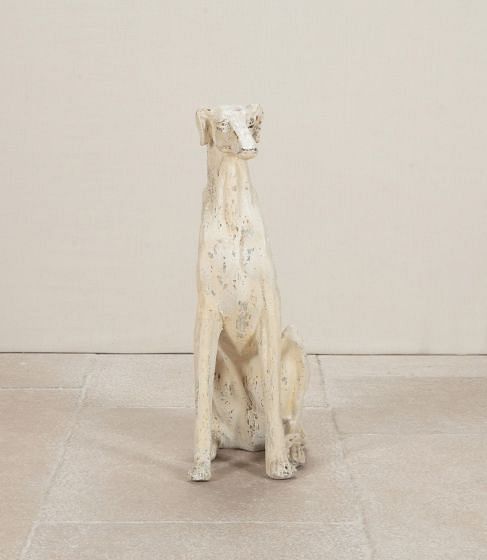 20th Century Italian Painted Plaster Greyhound