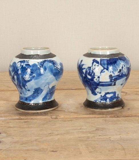 Pair of 19th Century Chinese Nanking Vases