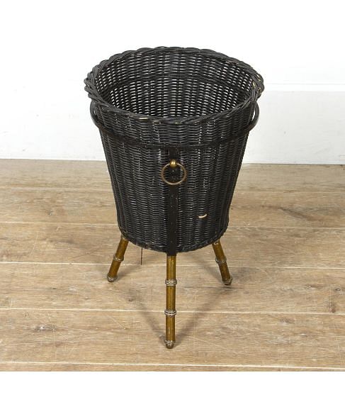 Faux Bamboo Basket by Jacques Adnet