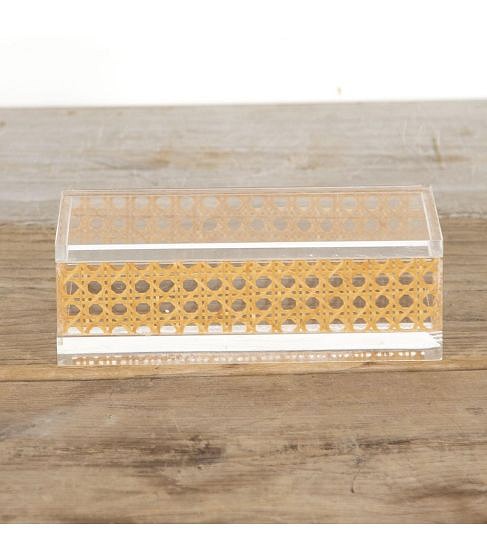 20th Century Dior Style Cane Lucite Box and Cover