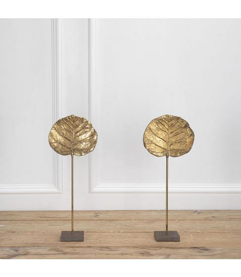 Pair of Large Gilt Bronze Leaf Castings by Chrystaine Charles