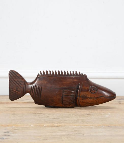 Large 20th Century South Pacific Carved Wooden Fish Sculpture