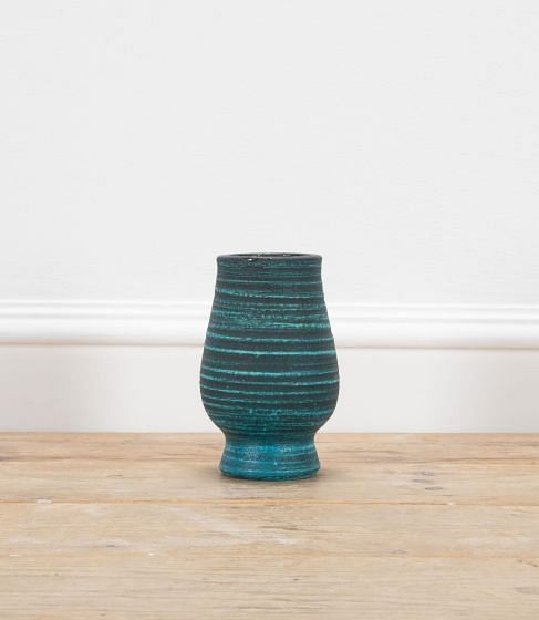 Medium French 20th Century Accolay Turquoise Vase