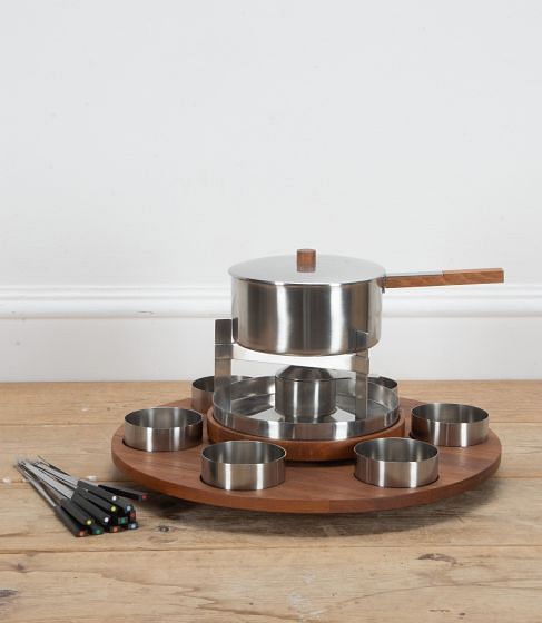 Mid 20th Century Stelton Lazy Susan Fondue Set by Peter Holmblad Denmark