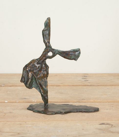 20th Century French Cast Bronze Sculpture of an Abstract Winged Figure