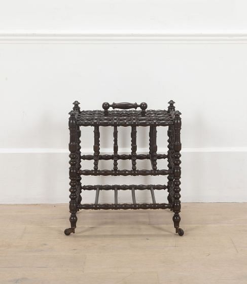 19th Century French Bobbin Turned Canterbury