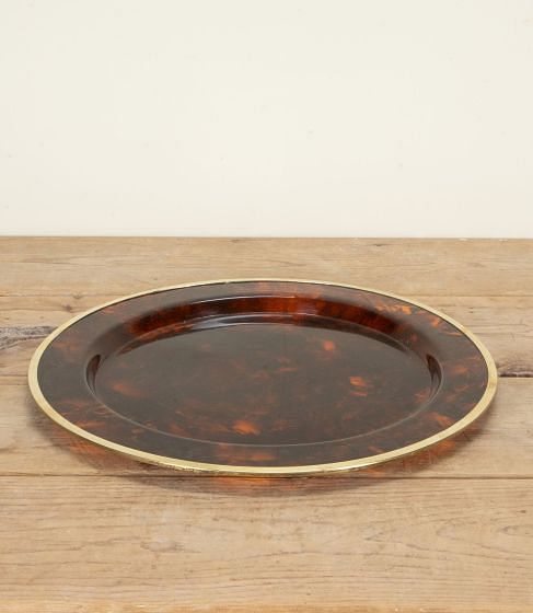 20th Century French Lucite and Brass Tray