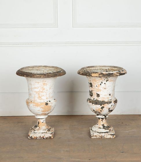 Pair of 19th Century French Cast Iron Urns