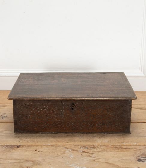 17th Century English Oak Bible Box