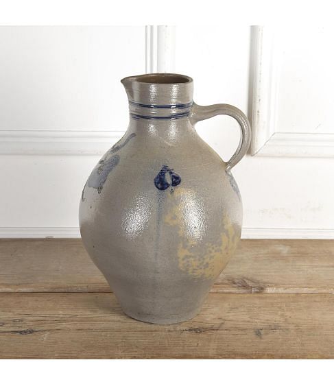 18th Century German Painted Westerwald Stoneware Jug