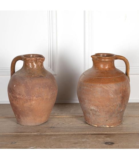 Large Pair of 19th Century Somerset Glazed Earthenware Jugs