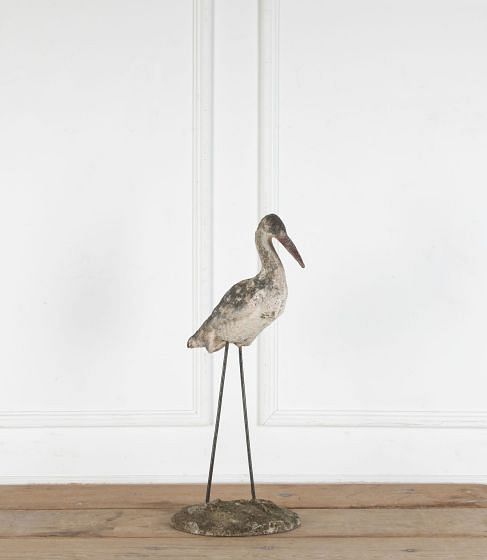Mid-Century French Naive Sculpture of a Stork