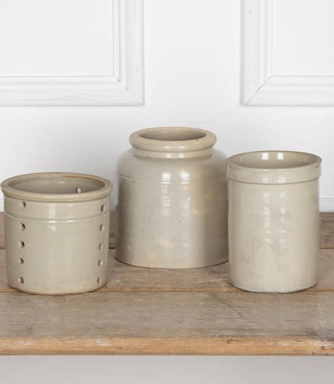Set of Early 20th Century Toulouse Stoneware Dairy Pots