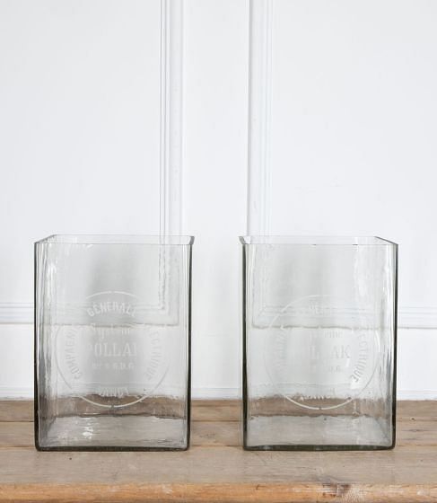 Large Pair of Late 19th Glass Battery Jars