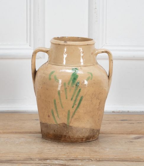19th Century Italian Handmade Sardine Preserving Pot with ‘Tree of Life’ decoration