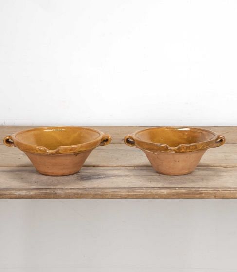 Pair of 20th Century Provençal Glazed Terracotta Serving Bowls