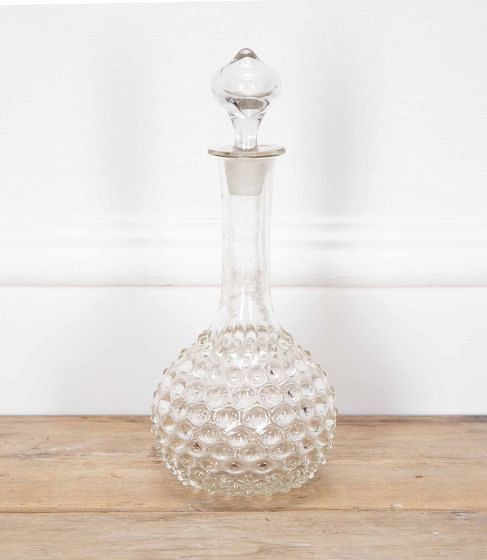 20th Century French Hobnail Glass Decanter