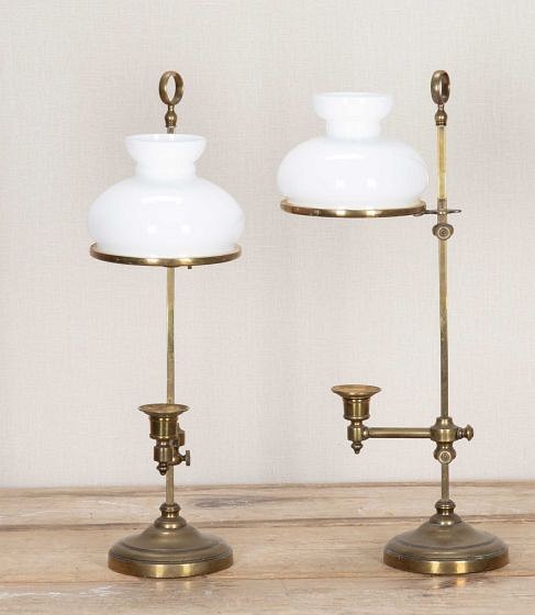 Pair of Late 19th Century English Adjustable Student Candle Lamps