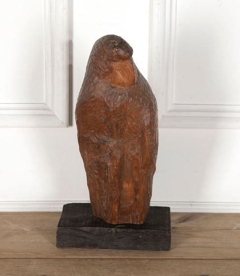 French Carved Wooden Parrot