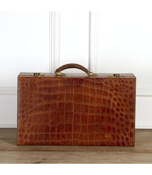 French Crocodile Skin Suitcase