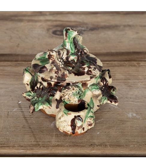 18th Century Majolica Bird Inkwell