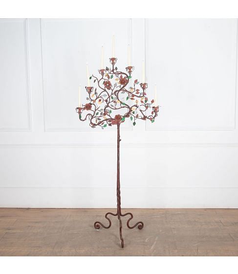 Early 20th Century French Wrought Iron Candelabra