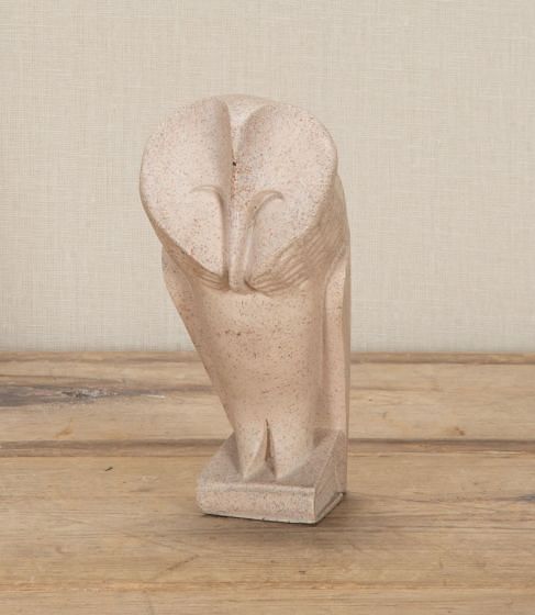 Mid-Century French Soapstone Barn Owl Sculpture