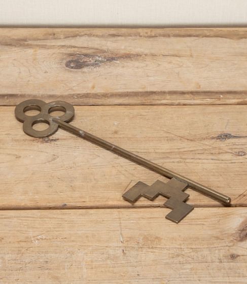 Large 20th Century Decorative Brass Key