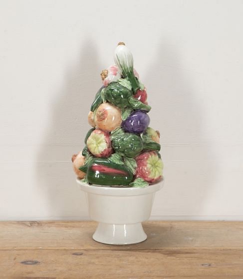 Mid-Century Spanish Pottery Fruit Decoration Basket