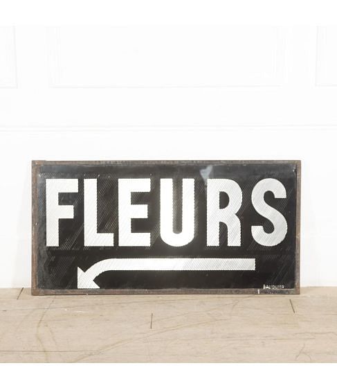 20th Century French 'Fleurs' Shop Sign