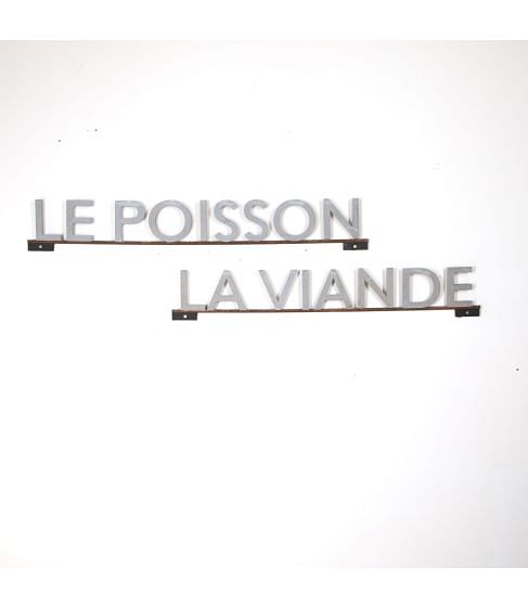 20th Century French Restaurant Signs "Le Poisson" and "Le Vande"