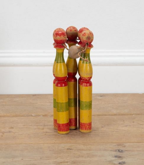 Set of Five 20th Century French Painted Toy Skittles