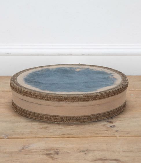 19th Century French Velvet Covered Round Box