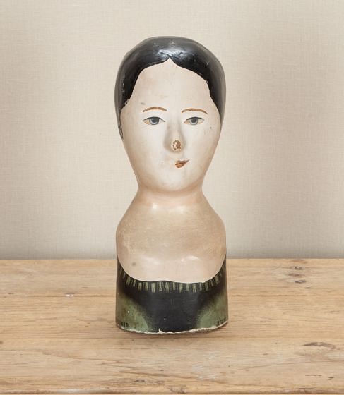 19th Century French Marotte Milliners Head