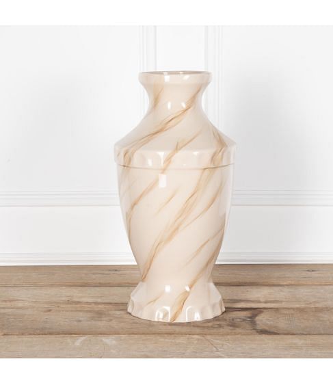 Large 20th Century Faux Marble Glazed Vase