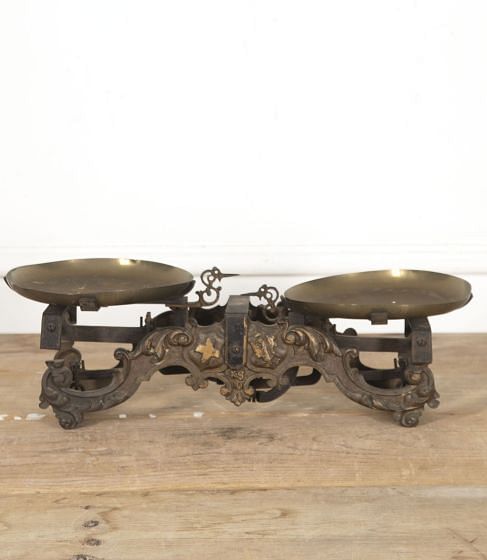 19th Century Swiss Cast Iron Kitchen Scales