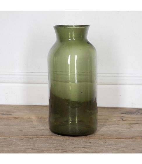 Tall 19th Century French Green Glass Pickling Jar