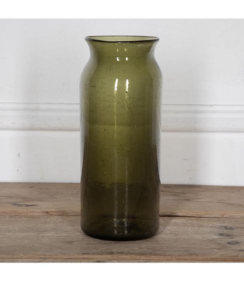 19th Century French Tall Green Glass Pickling Jar