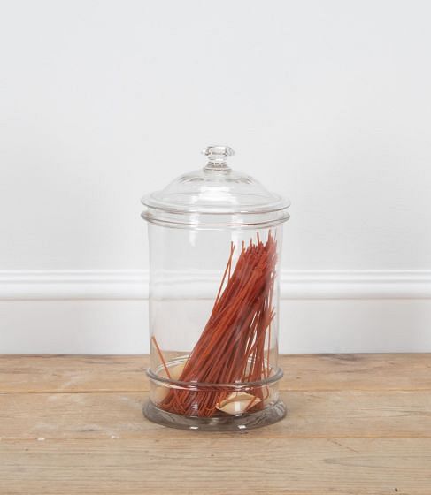 Large 19th Century French Glass Bonbon Jar with Lid