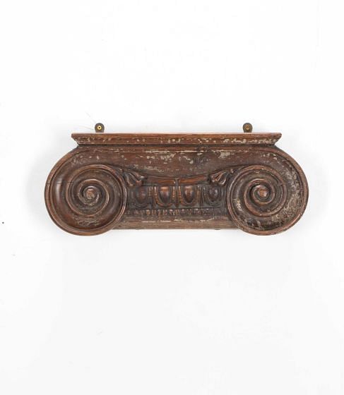 19th Century English Architectural Wooden Ionic Capital