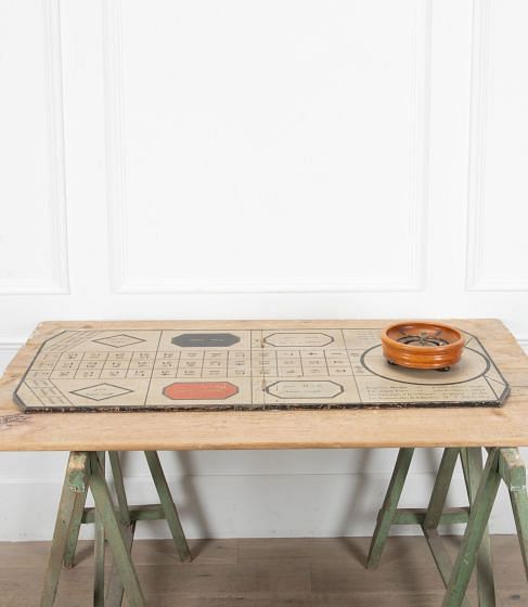 Early 20th Century French Roulette Board and Wheel