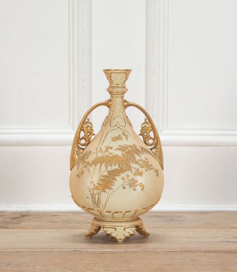 Royal Worcester Ivory and Blush Vase