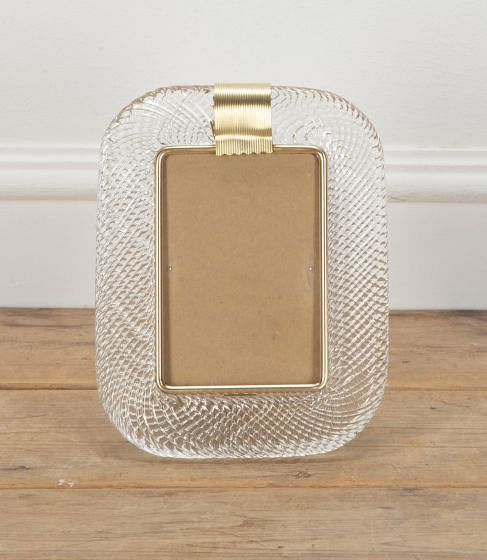 21st Century Murano Clear Glass Picture Frame