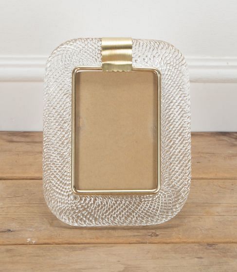 21st Century Murano Clear Glass Picture Frame